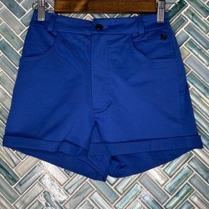 Lululemon Blue Get It On High Rise Roll Cuff Stretch Short Shorts Wicking Sz 8